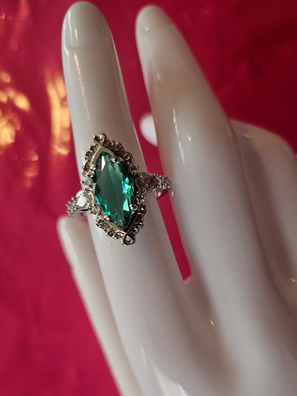 Aqua Green Marquise Stone Ring